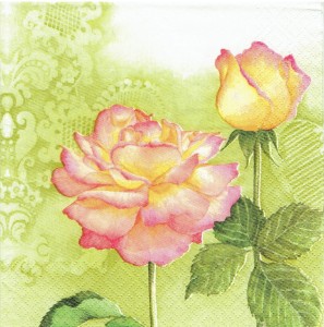 Serwetka decoupage 33x33 cm - kwiaty, róże, róża