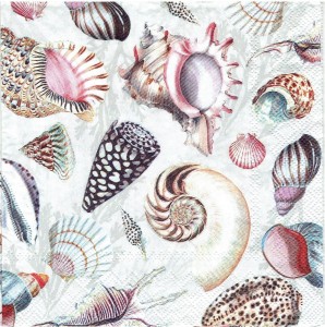 Serwetka decoupage 33x33 cm - muszle, muszelki