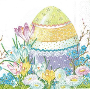 Serwetka decoupage mała 25x25cm - kwiaty, pisanka