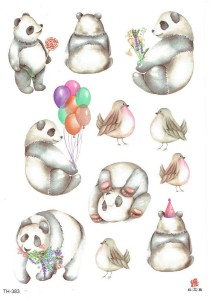 Tatuaże zmywalne - misie, miś, panda