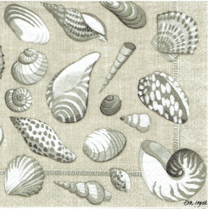 Serwetka decoupage 33x33 cm - muszle, muszelki