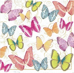 Serwetka decoupage 33x33 cm - motyle, motylki