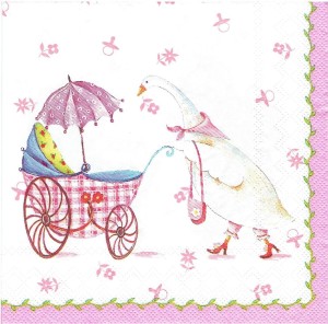 Serwetka decoupage 33x33 cm - wózek, chrzest