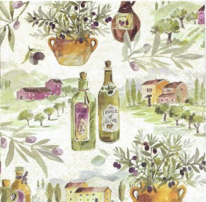 Serwetka decoupage 33x33 cm - oliwki, oliwa