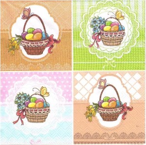 Serwetka decoupage 33x33 cm - koszyki z pisankami