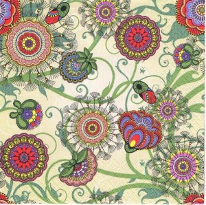 Serwetka decoupage 33x33 cm - kwiaty, kwiatki, wzorek, wzorki