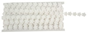 Kwiatki perełki na taśmie 15mm 1m białe
