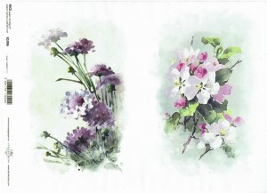 Papier ryżowy A4 ITD do decoupage - kwiaty, goździki, róże