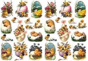 Papier ryżowy A4 Artando do decoupage - Wielkanoc, kurczaki, jajka, pisanki, kwiaty