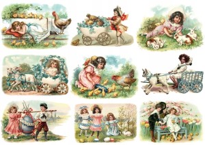 Papier ryżowy A4 Artando do decoupage - Wielkanoc, dzieci, kurczaki, baranki, kwiaty