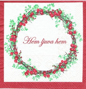 Serwetka decoupage mała 25x25cm - wianek, wieniec