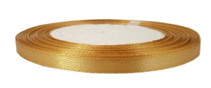 Wstążka satynowa 6mm 22m -  złota