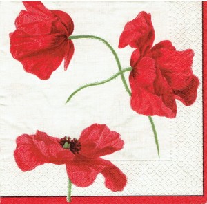 Serwetka decoupage 33x33 cm - kwiaty, maki