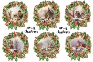 Papier ryżowy A4 do decoupage A - widok, pejzaż, zima  