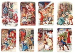 Papier ryżowy A4 do decoupage A - dzieci, zima, Mikołaj