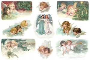 Papier ryżowy A4 do decoupage A - anioły, aniołki