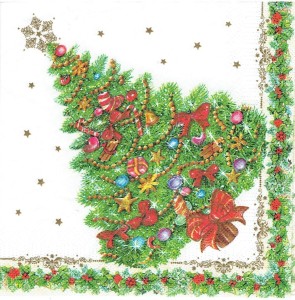 Serwetka decoupage 33x33 cm - choinka