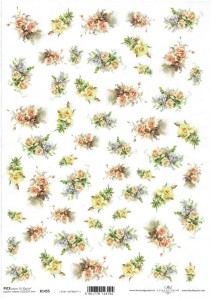 Papier ryżowy A4 ITD do decoupage - kwiaty, róże, bukiety