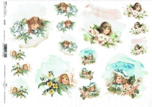 Papier ryżowy A4 ITD do decoupage - kwiaty, dzieci 