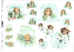 Papier ryżowy A4 ITD do decoupage - kwiaty, dzieci