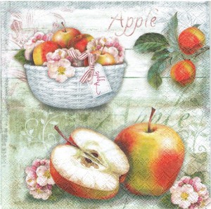 Serwetka decoupage 33x33 cm - jabłka, owoce