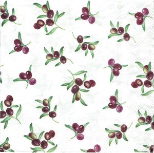 Serwetka decoupage 33x33 cm - oliwki, owoce