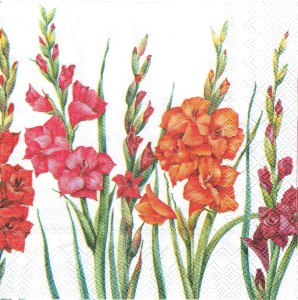 Serwetka decoupage 33x33 cm - kwiaty, mieczyki