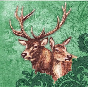 Serwetka decoupage 33x33 cm - zwierzęta, jeleń, las