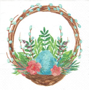 Serwetka decoupage 33x33 cm - koszyk, jajko, bazie