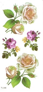 Tatuaże zmywalne 9x19cm - kwiaty, róże
