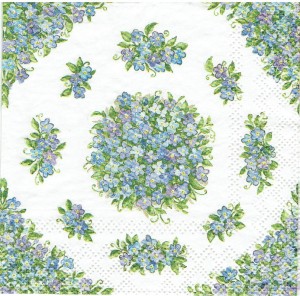 Serwetka decoupage mała 25x25cm - kwiaty, niezapominajki