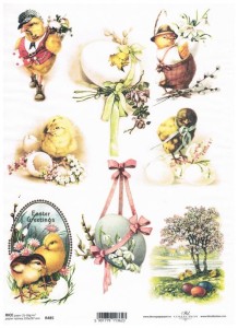 Papier ryżowy A4 ITD do decoupage - Wielkanoc 