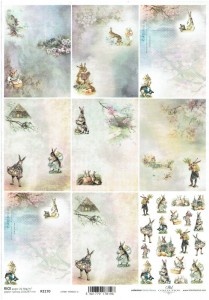 Papier ryżowy A4 ITD do decoupage - Wielkanoc, zajączki, kwiaty