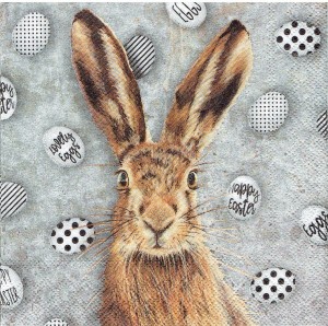 Serwetka decoupage mała 25x25cm - Wielkanoc, zając, pisanki