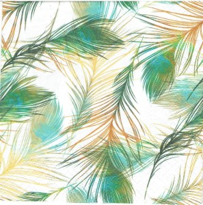 Serwetka decoupage 33x33 cm - pióra, piórka