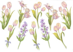 Naklejki foliowe zestaw 10 sztuk - kwiaty 