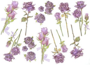 Naklejki foliowe zestaw 10 sztuk - kwiaty 