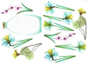 Naklejki foliowe zestaw 10 sztuk - kwiaty 