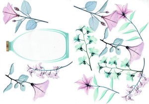 Naklejki foliowe zestaw 10 sztuk - kwiaty 