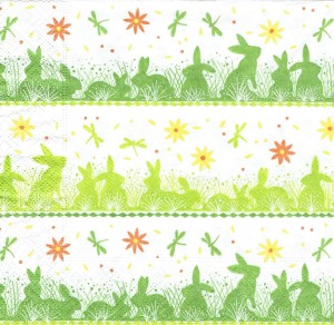 Serwetka decoupage 33x33 cm - zające, zajączki