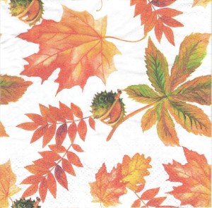 Serwetka decoupage 33x33 cm - liście jesienne, listki