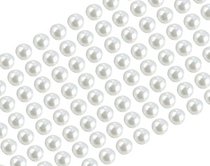 Perełki samoprzylepne, dżety 6mm,  białe - 260szt