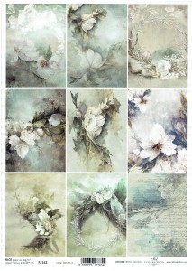 Papier ryżowy A4 ITD do decoupage - kwiaty, kwiatki
