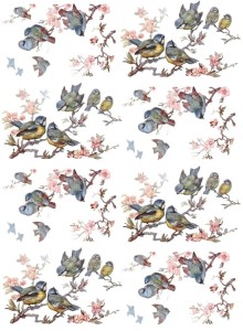 Papier ryżowy A4 do decoupage A - ptaki, ptaszki