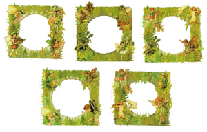 Naklejki foliowe zestaw 10 sztuk - ramki, kwiaty i elfy