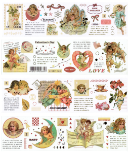 Naklejki foliowe i papierowe zestaw 4 arkusze - anioły, napisy