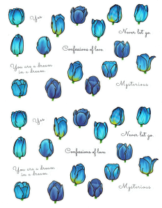 Naklejki foliowe zestaw 40 sztuk - kwiaty, tulipany, napisy 