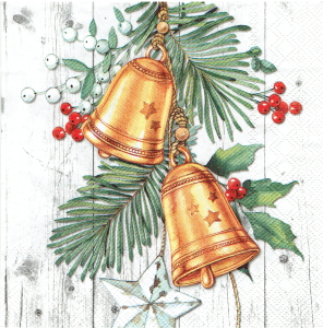 Serwetka decoupage 33x33 cm - dzwonki, stroik