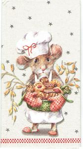 Chusteczka do decoupage - mysz, myszka, kucharz