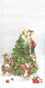 Chusteczka do decoupage - myszy, myszki, choinka